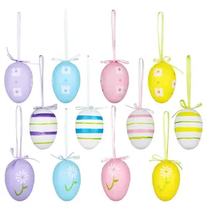 12 Piece Easter Egg Decorations, Colorful Tree Basket Ornaments, Decorative Flower Ornaments, Party Gift Supplies, Home Decoration, Perfect for Spring Festivities