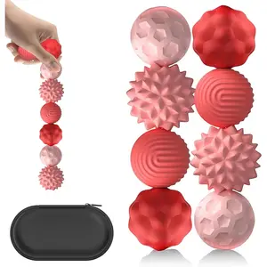 Silicone Magnetic Fidget Balls - 8Pcs Sensory Magnetic Silicone Balls Desk Toy for Stress Relief and ADHD Anxiety,Silent Magnet with Textured Surface for Teens and Adults. (Pink)