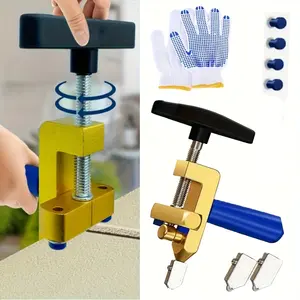 Tile Cutter Hand Tool, 2 in 1 Glass Tile Cutter Breaking Pliers, Manual Tile Cutter with 3 Tungsten Steel Blade, Mirror Cutting Tool for Home DIY Cutting Glass Tile Glazed Ceramic