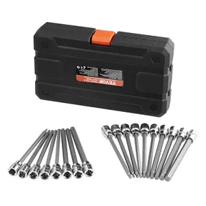 【Summervibes】VEVOR Extra Long Allen Hex Bit Socket Set 18-Piece 3/8 inch Drive S2 Alloy Steel Cr-V