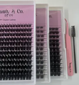 Beauty&Co 144 PCS Wispy Lash Clusters: 8–16mm Fluffy Volume Individual Lashes with Soft Thin Band for Natural DIY Eyelash Extensions