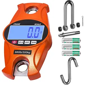 Hanging Scale 660Lb 300Kg for Farm, , Bow Draw Weight, Big Fish & Hoyer Lift with Accurate Sensor (Aluminum Heavy Duty Case, Digital)