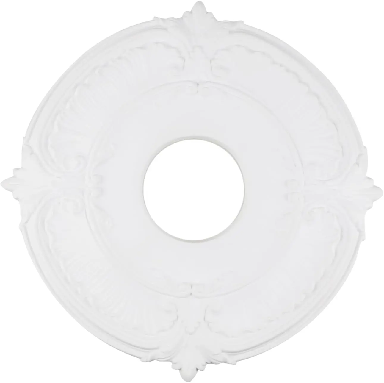 Ceiling Light Medallion Ceiling Light Plate PU Ceiling Medallion 12.01"OD x 3.35"ID White