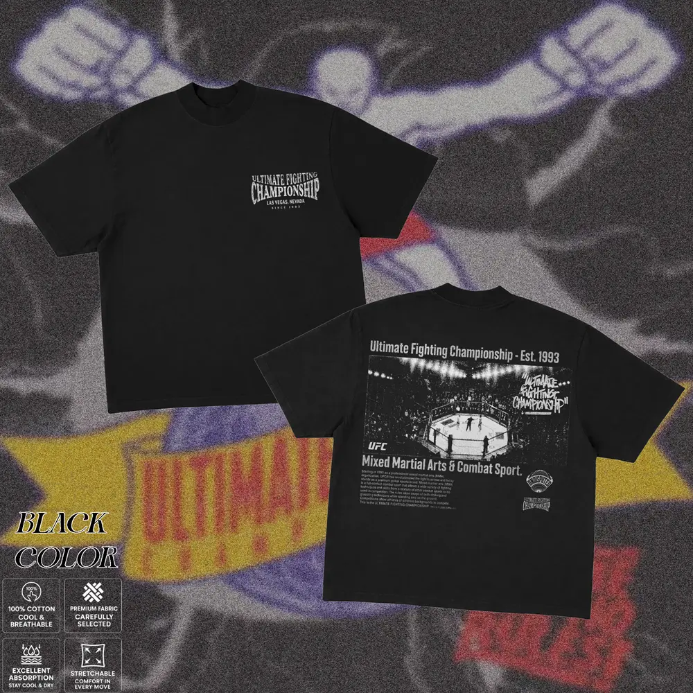 UFC Vintage T-Shirt, Ultimate Fighting Championship Est 1993 Graphic Tee, Retro MMA Fight Night Shirt, Mixed Martial Arts Streetwear, Heavy Cotton Oversized Combat Sports Tee, Gift for Men & Women