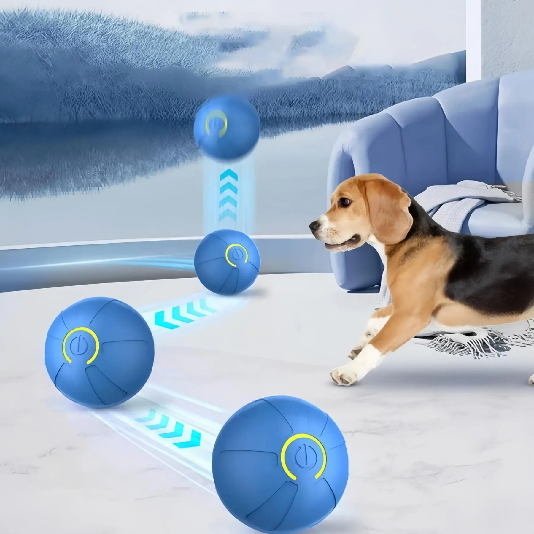USB Rechargeable Smart Gravity Jump Ball, 1 Count Automatic Rolling Ball, Dog Chasing Toy, Pet Chew Toy, Interactive Pet Entertainment Toy, Interactive Herding Ball