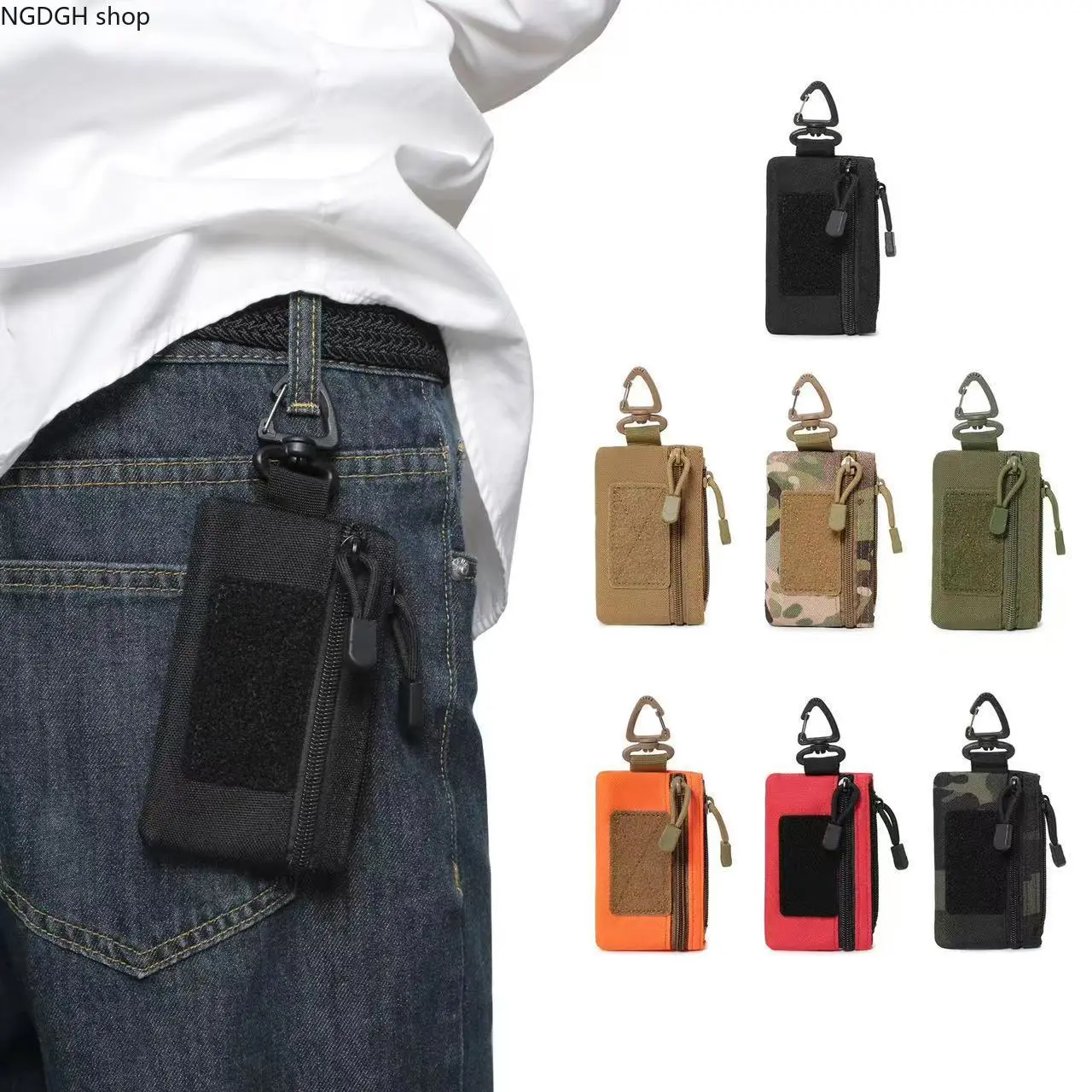 Water-Resistant Tactical Pouch, Mini Molle EDC Organizer with Multiple Zippers for Outdoors, Camping, and Hiking, Hiking Gear, Tactical Accessories, Molle System, Compact, All-Seasons, Multi-Zipper, Backpacking Gear