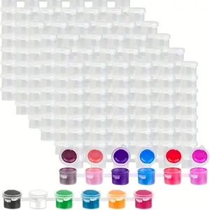 150pcs Empty Paint Cans, 2ml/0.06oz Acrylic Mini Paint Containers, Durable Plastic, Leak-Proof & Easy-Sealing, for School Art Craft Projects, Art Craft Supplies