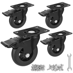 4" Casters Set of 4 ,4 Heavy Duty Quiet Casters, Max Load 22000LBS. Suitable to do Soft Wheels for cart ,Caster Wheels Glide Quietly and Protect The Floor, casters Set of 4 Heavy Duty.