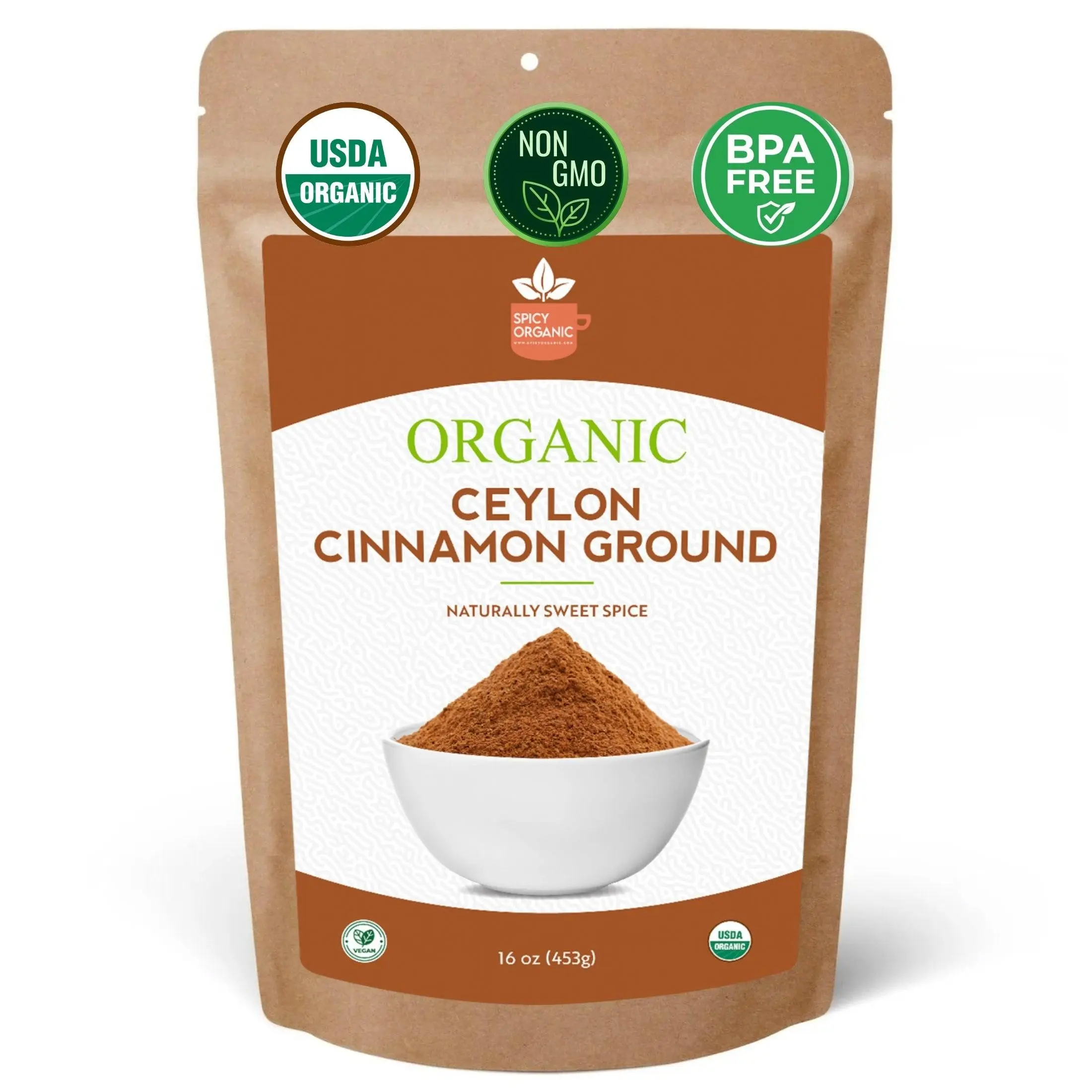 Organic Ceylon Cinnamon Powder — True Cinnamon from Sri Lanka | USDA Certified Organic x 16 OZ