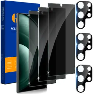 [6 Pcs Set] for Samsung Galaxy S26 Ultra S26 Plus S25 Ultra S25 Plus S24 Ultra S24 Plus Privacy Screen Protector + Camera Lens Protector, Anti-Spy Tempered Glass, Fingerprint Unlock Support