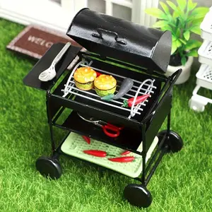 1/12 Mini BBQ Grill Set – Metal Miniature Oven for DIY Scenes, Photography, Living Room Decor – No Power Needed, Festive Gift for All Seasons