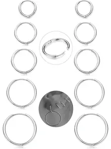 5 Pairs 316L Stainless Steel Hoop Earrings Surgical Steel Earrings 8mm 10mm 12mm 14mm 16mm Hypoallergenic Huggie Earrings Comfortable Side Sleeper Earrings Cartilage Hoop Earrings for Women Men