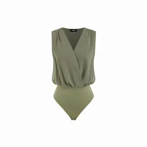Cider V-Neck Ruched Shirt Romper