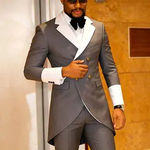 Men's Tailcoat Suit,Mens Suits 2 Piece Slim Fit Double-Breasted Swallow Tail Coat For Proms,Concert,Wedding