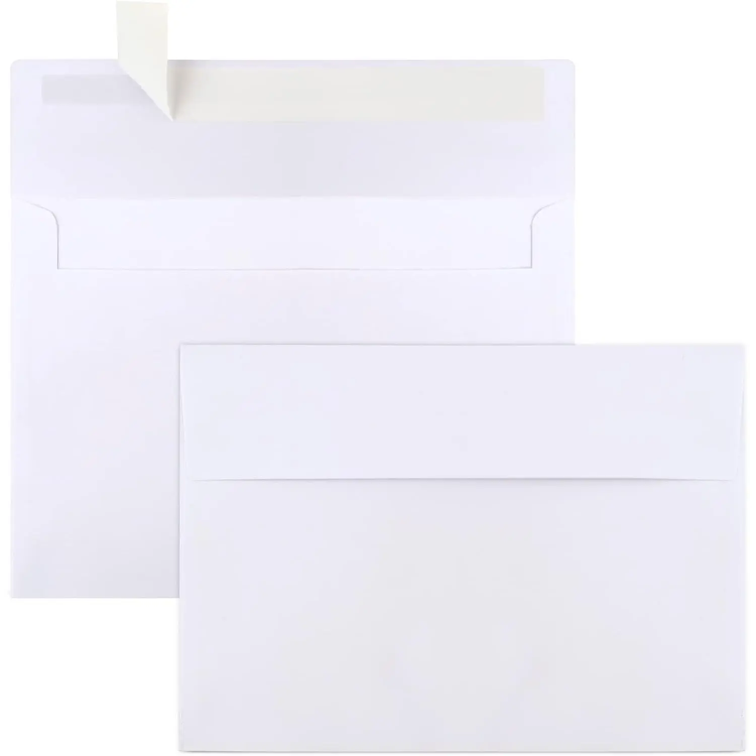 50 Packs 5x7 Envelopes, White A7 Envelopes for Invitations, Printable, Self Seal for Weddings, Invitations, Photos, Postcards, Greeting Cards, Mailing