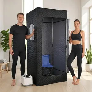 Home Portable Full Body Sauna Tent With 3L Steamer Foldable Chair Remote Control 9 Levels Personal Sauna Box, Indoor For Women Men, 2.9'X2.9'X5.9' Steam Sauna For Home