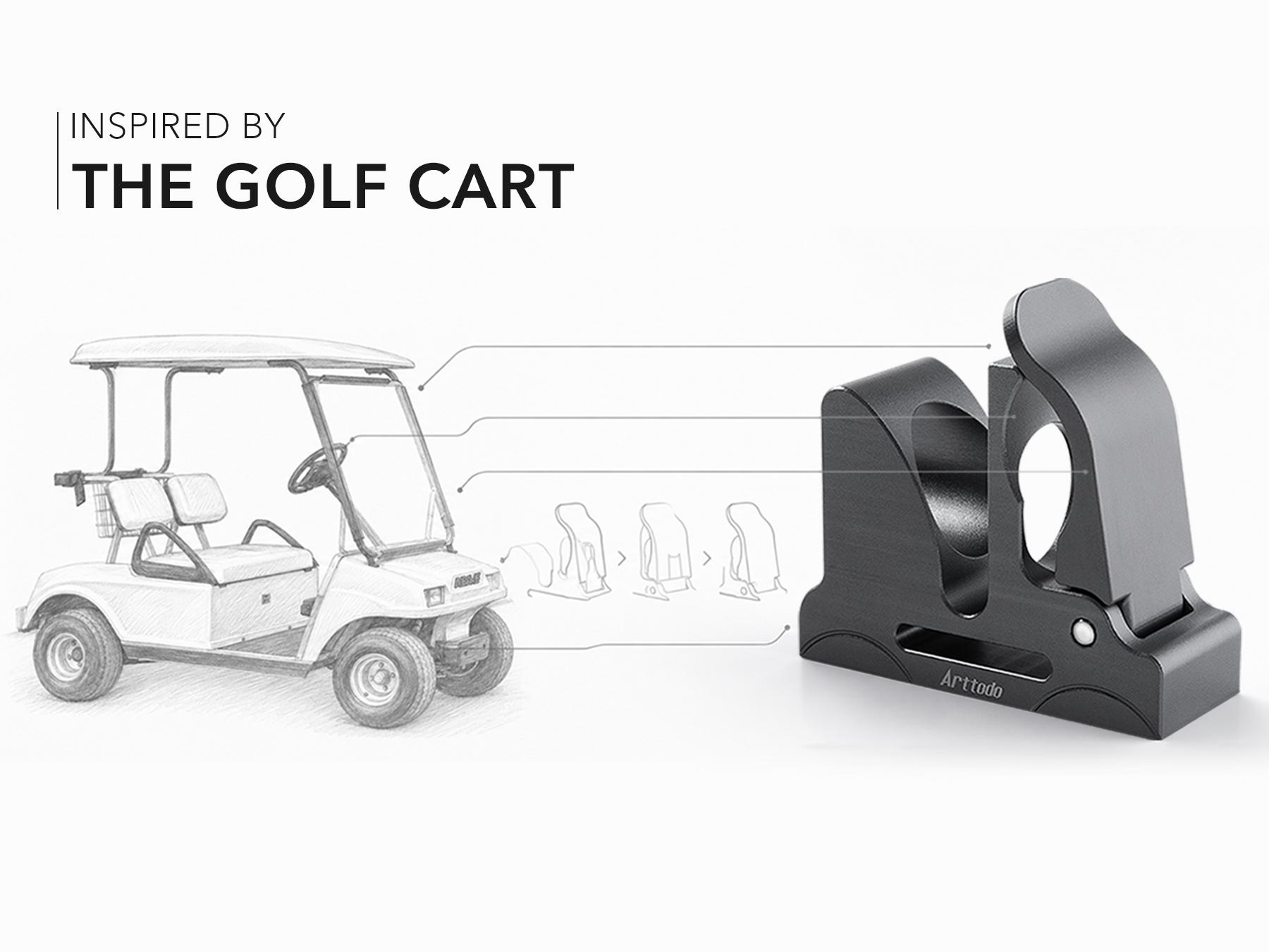 Golf cart inspired cigar holder design