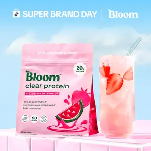 Bloom Nutrition Clear Protein - Clear Whey + Collagen Protein Blend | 20g Protein, 90 Calories, 0g Sugar, Light & Refreshing Fruity Drink | Protein for Women