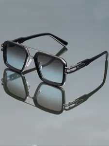 New Dual Beam Square Frame Glasses, Unique Metal Splicing Design, Durable Comfortable Nose Pad & Hinges, Unisex for Photography Daily Wear