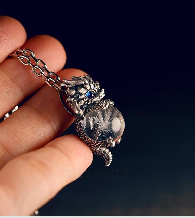 Cute Dragon During Retro Exquisite Couple Sterling Silver Necklace During Party Fashion July, Daily Clothing Decoration