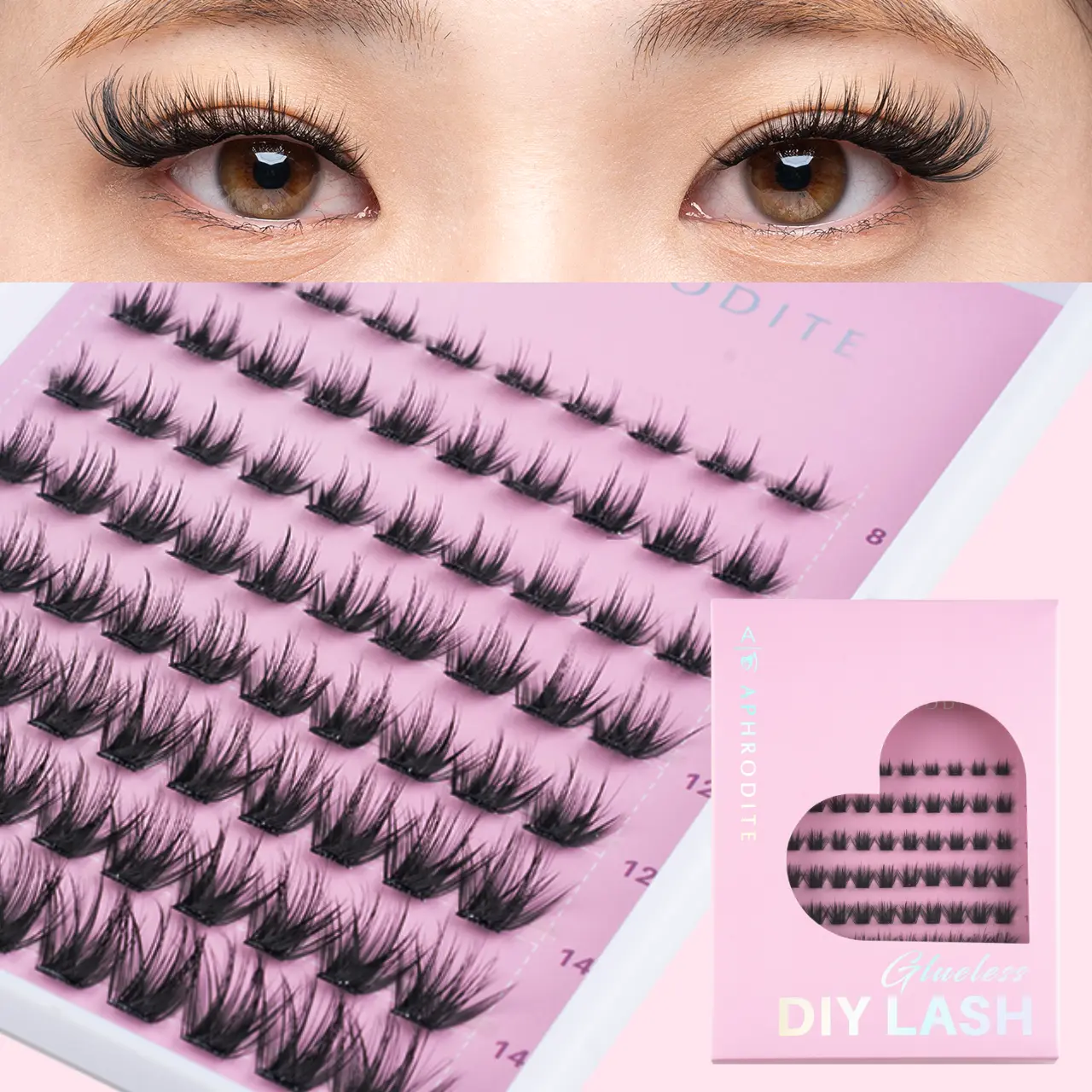 【Best Choice】 Self-Adhesive Natural Lash Clusters Full Kit - 2026 Upgraded Pressure-Sensitive Tech Glue-Free DIY Eyelash Extensions, 88 D-Curl 8-16mm Waterproof Reusable Lashes with Compact Salon Tools  for Daily Makeup Girls Beginner Friendly