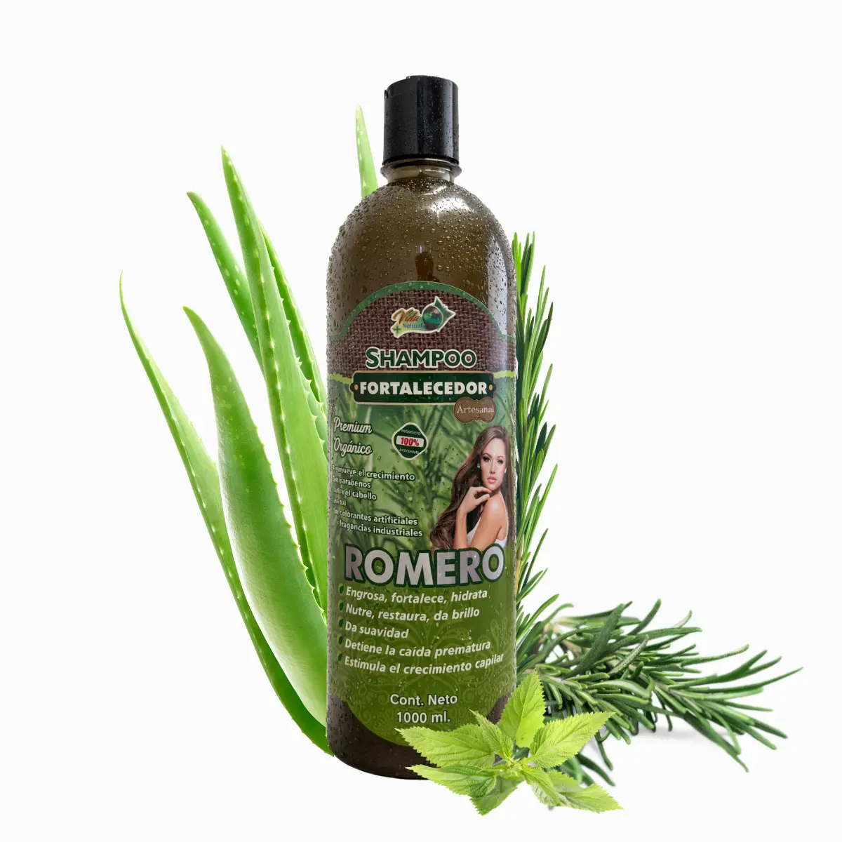 Rosemary Strengthening Shampoo with Aloe 1 Liter (33.9 fl oz) | Botanical Hair Cleanser for Fuller-Looking Hair, Deep Hydration, Nourishment & Natural Shine