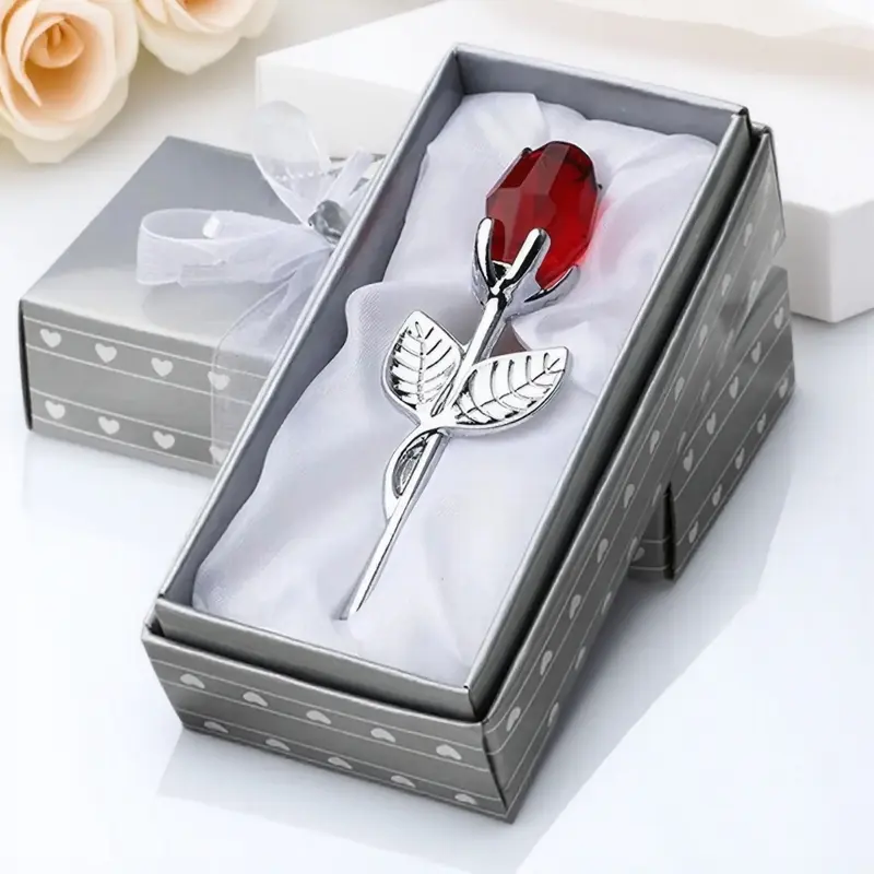 Eternal Rose Glass Ornament, Gift Ornaments, Hand-Cut Crystal Flower Decor, Valentine's & Christmas Limited-Edition Gift Box with Lead-Free Shatterproof Base, Romantic Home/Wedding Decor & Decorative Gift, Engagement Gift, Unique Birthday Gifts