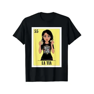 Best Tia Ever Spanish T Shirt for Women Latina Culture Black Cotton Tee with Tia Design Soft Short Sleeve Round Neck Top for Family Celebrations Birthdays and Casual Outfits Aunt Gift Option