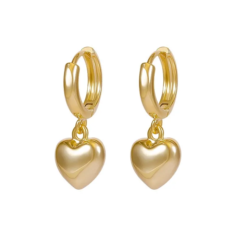 Love Heart Dangle Drop Earrings for Women