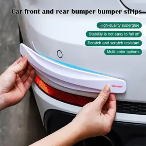 2Pcs Universal White Rubber Bumper Corner Guard Strip, Flexible Scratch Resistant Buffer Molding, No-Drill Self-Adhesive, Universal for Sedans & SUVs