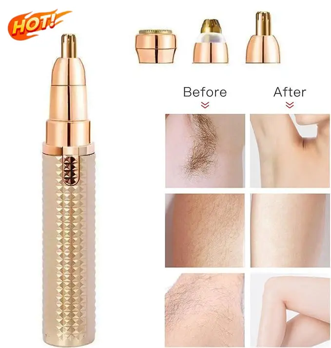 3-in-1 Electric Eyebrow Trimmer and Facial Hair Remover, Gentle Lightweight Body Shaver for Women, Portable Grooming Tool for Daily Care
