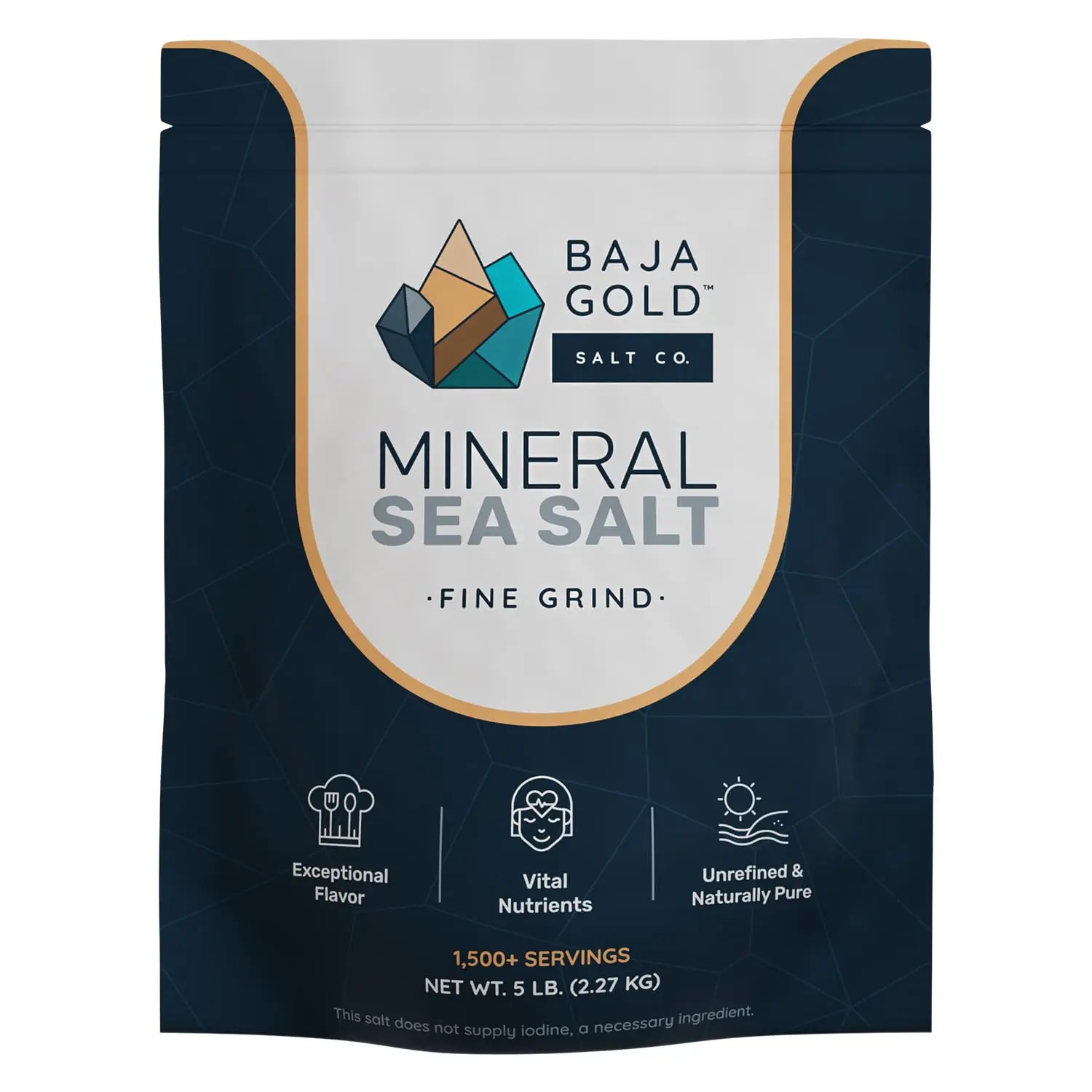 Baja Gold Mineral Sea Salt - Organic Natural Grain Salt for Cooking & Baking | Authentic Baja Salt | Ideal for All Culinary Creations | 1 lb. Resealable Bag, 300+ Servings