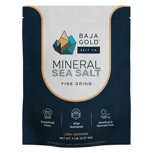 Baja Gold Mineral Sea Salt - Organic Natural Grain Salt for Cooking & Baking | Authentic Baja Salt | Ideal for All Culinary Creations | 1 lb. Resealable Bag, 300+ Servings