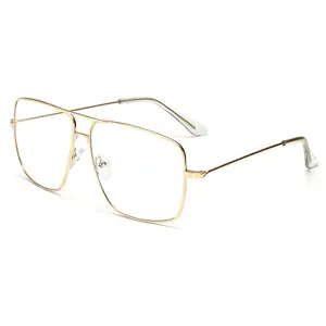 Classic Glasses Clear Lens Non Prescription Metal Frame Eyewear Men Women