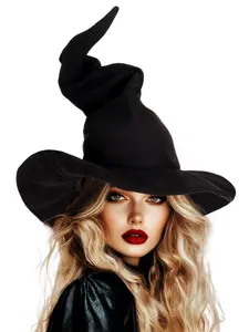 Halloween and Christmas witch hat costumes clothing accessories are perfect for role-playing and dress-up activities. Made of high-quality materials, they are comfortable to wear and can be freely folded into various shapes