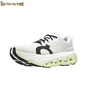 Premium Off-White Performance Running Trainers, Stretchable Breathable Mesh Construction, Sculpted Hollow Cushioning System, Bold Black & Light Green Tonal Details, Non-Slip Grippy Outsole, Versatile Footwear for Gym Workouts & Street Style