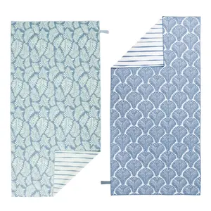 S&T INC. Aura Microfiber Beach Towel 2 Pack - Quick-Dry Sand Resistant Towels 35" x 70"