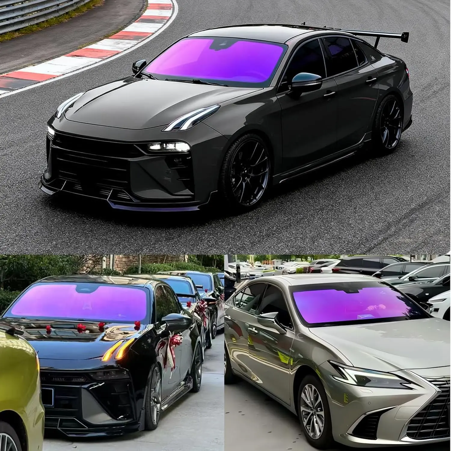 XhuangTech 65% VLT Premium Tinted Window Film Roll (30In X 10Ft) - Car Exterior Accessory, Dreamy Purple, Scratch-Resistant, UV Blocking, IR Ray Blocking, Heat & Glare Reduction, Sun Protection, for Car Windows, Home Glass, Roll Film, Enhanced Style