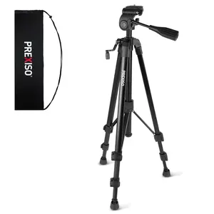 PREXISO Professional Laser Level Tripod - 61 Inch Sturdy Aluminum Tripod for Laser Levels, Lightweight Extendable Tripods Stand with Bag, Anti-Slip Feet, Quick Release Plate with 1/4" Thread
