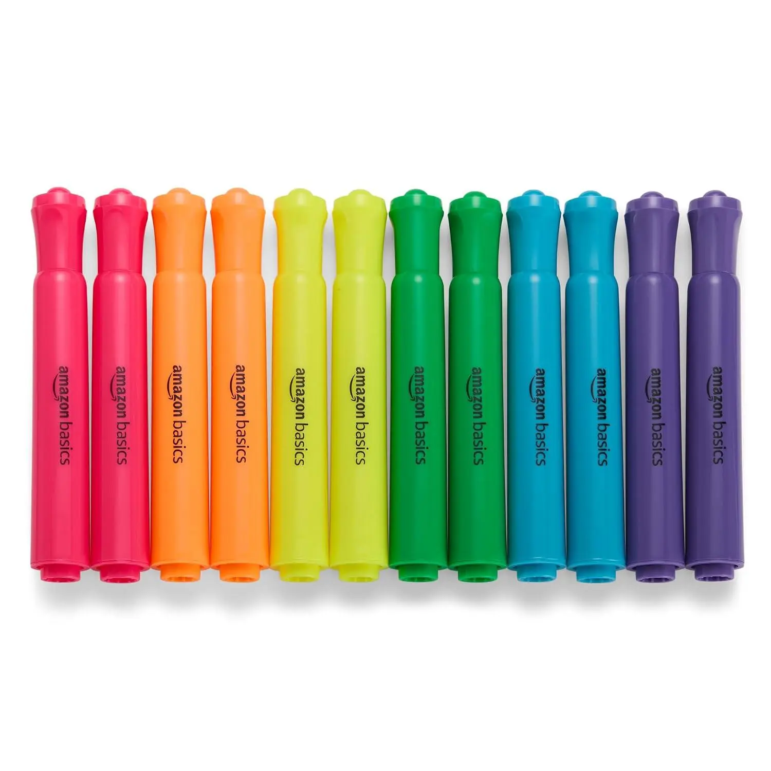 Amazon Basics Tank Style Highlighters, Chisel Tip, Bible Highlighter, Office and School Supplies, 12 Pack, Assorted Colors