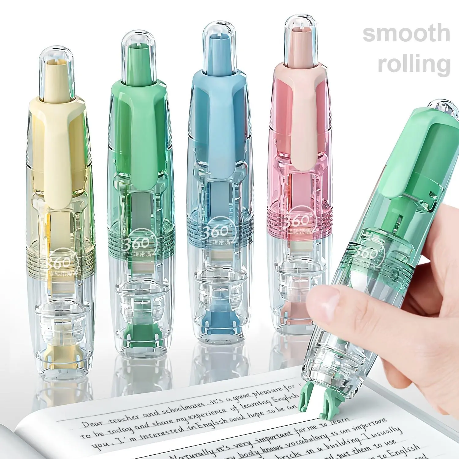 Father's Day Deal -Retractable Correction Tape: (1 Random Color + 2 Refills) / (4 Units + 8 Refills) -Easy to Use, Instantly Corrects Errors, Ideal for Home, Office, And School Supplies