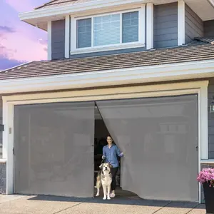 Garage Door Screen 16x9 ft for 2  Garage - Multiple Sizes - Easy Install Durable Fiberglass - Hands Free Entry -  Owners  Proof Zone for Porch, Patio as Well