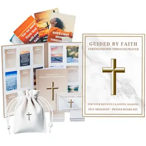 Self Imagined Bible Study & Prayer Board Kit - Customizable Prayer Journal, Scripture Cards, Gratitude Journal, Faith Bracelet, Ideal for Christians