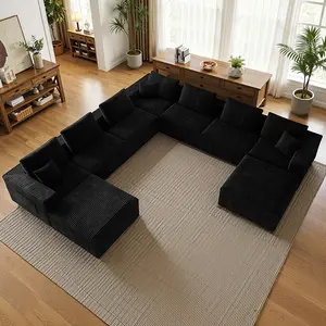 【9 Packages shipping】142"Oversized Boneless sectional couch,9 seater U-Shaped Modular cloud couches with ottoman,Free Combination Deep Seat Corner Large Couch,NoAssembly Required,For Big Comfy LivingRoom Apartment,Modern Upholstered Sofas
