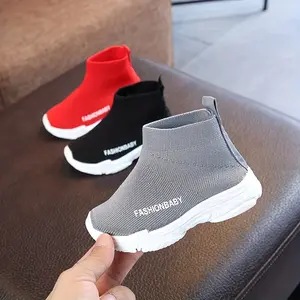 (New)FashionBaby Soft Breathable Ankle-Platform Boots Youngsters & Youngsters - Non-Rubber Sole, Pattern, Round Toe Pull-On Closure,/Fall Casual Shoes (Red/Black/Grey)