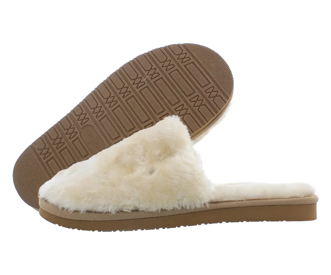 Women's Minnetonka Lora Suede Moccasin Slippers - Faux Fur Lining, Casual Wear, Comfortable Indoor-Outdoor Sports Footwear
