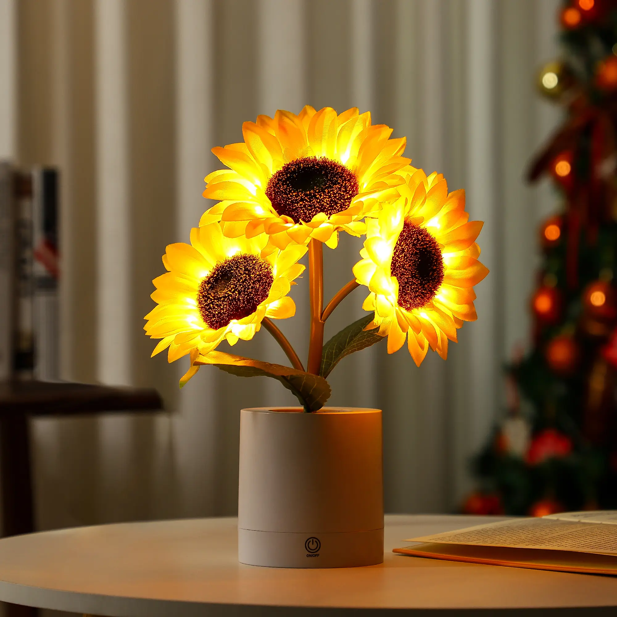 Sunflower Flower Lamp Decor for Bedroom Bar Coffee Shop, Silk Flower Night Light Gifts for Women Mom Grandma Girlfriend Friend Wife Birthday Christmas Anniversary Valentines Mothers Day Room Decor