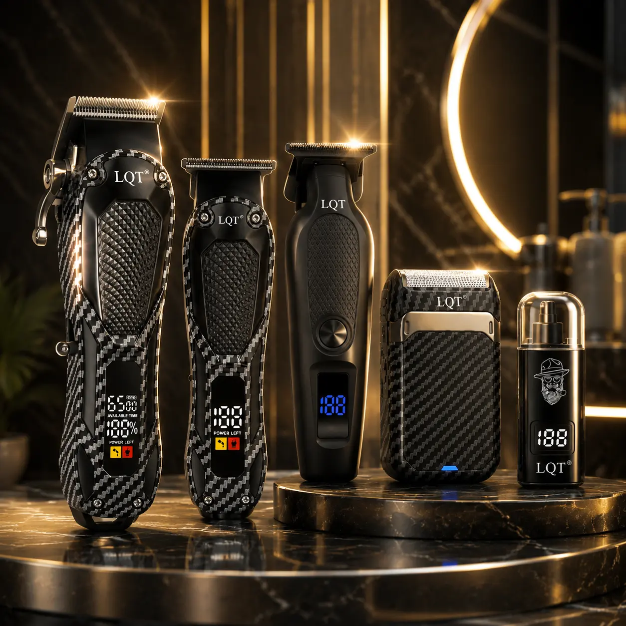Men's Hair Clippers and Trimmer Kit 5 in 1, Professional Barber Clippers, Beard Trimmer, Electric Razor, Nose Hair Trimmer, Cordless Rechargeable Grooming Set ,Clipper, Adjustable, Gift, Stainless, Steel, Stainless Steel