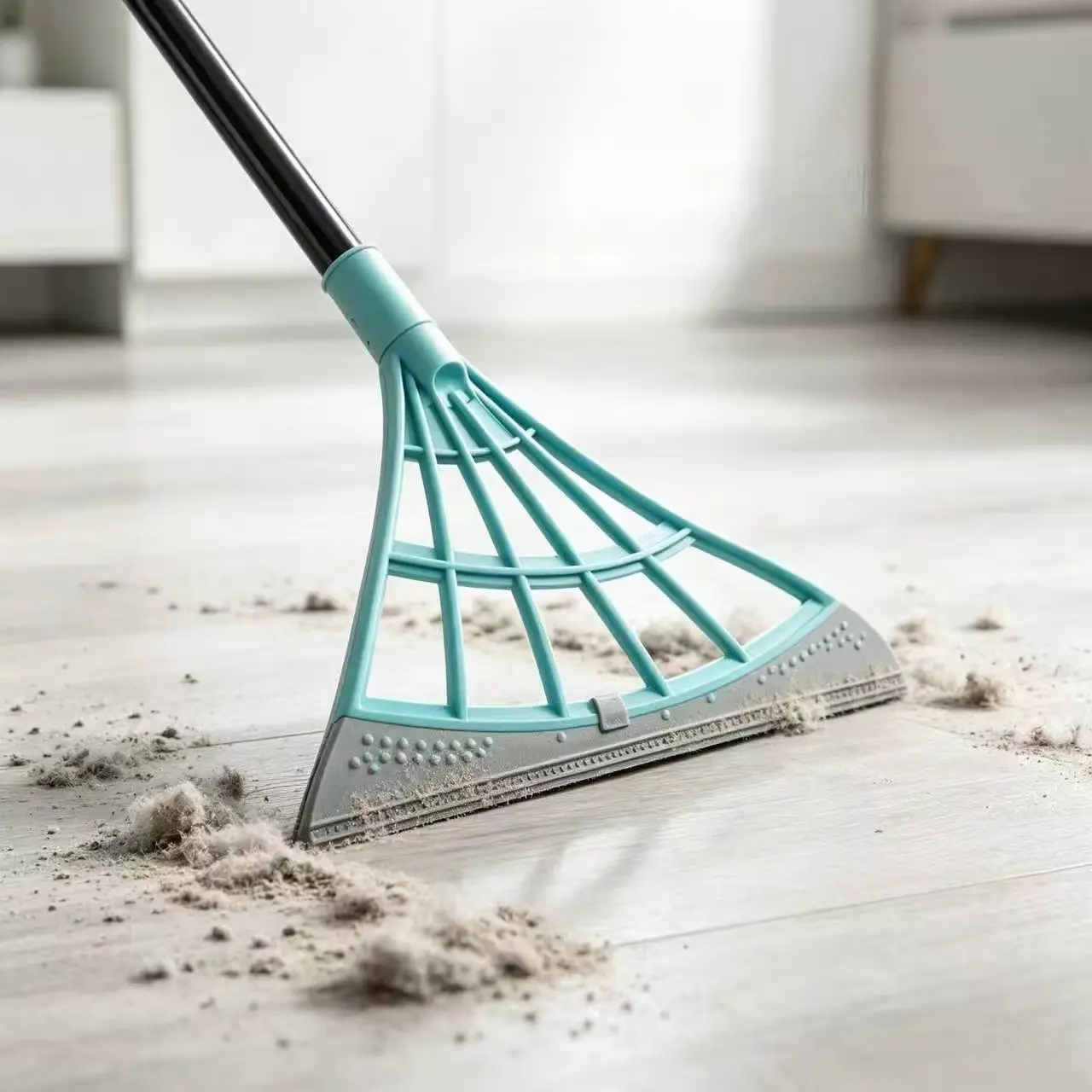 Household Long-Pole Multi-Functional Cleaning Broom with Durable Silicone Scraper, Hands-Free Floor Sweeping Tool for Home Use, Magic Broom Sweeper, Multifunction Magic Broom