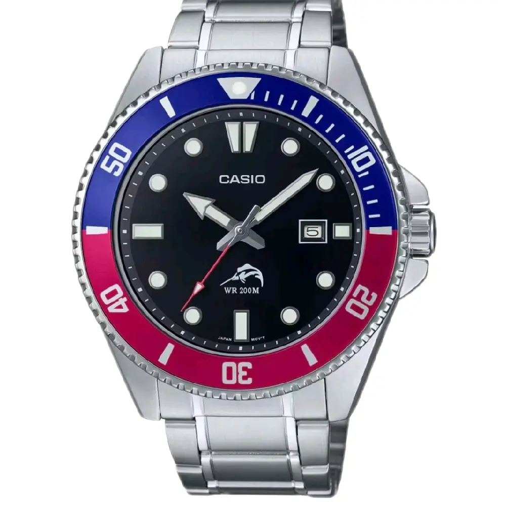MDV106DD-1A2 New Casio 200m Pepsi Bezel Diver  watch for men